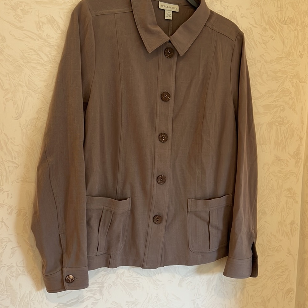 Appleseed's Light Brown Buttoned Jacket Size 14 - Picture 2 of 5